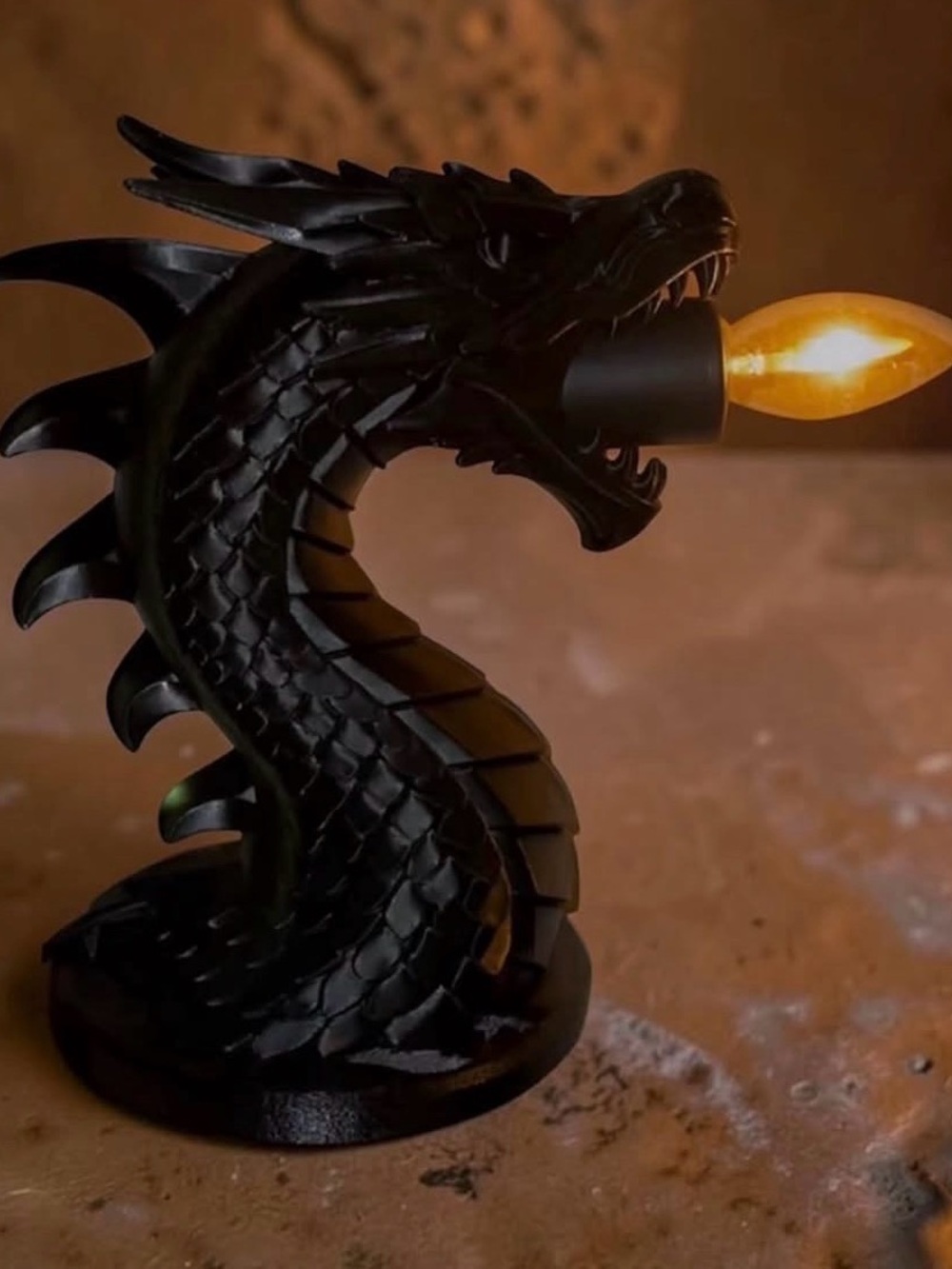 Black Dragon Lantern Accent Lamp